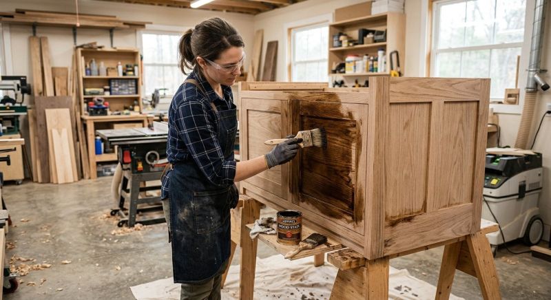 Built In Cabinetry Staining in Carmel, IN