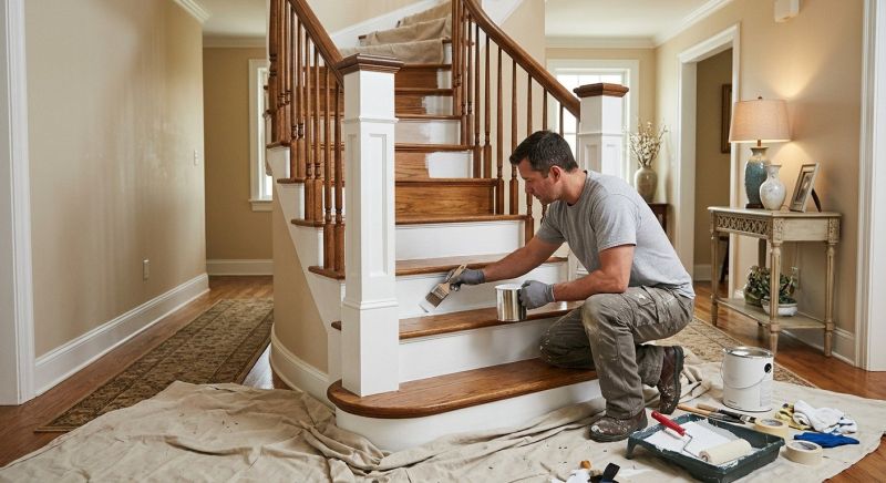 Indoor Staircase Painting in Waco, TX