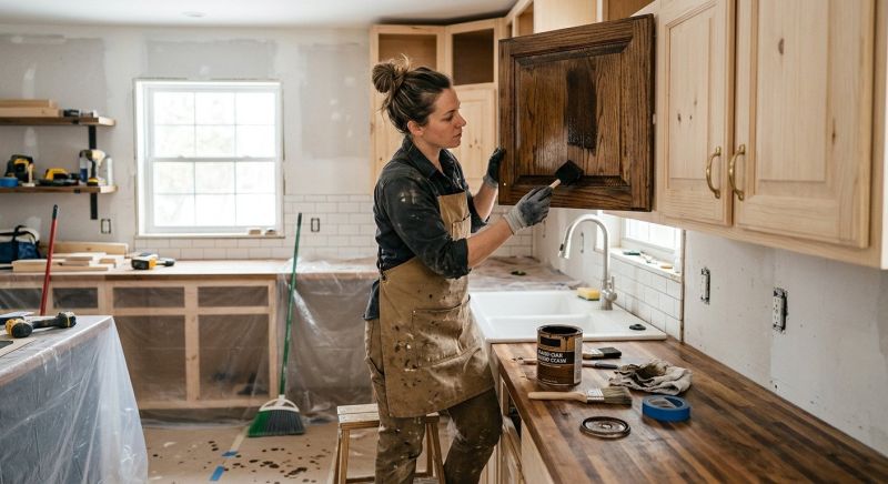 Kitchen Cabinet Staining in Dayton, OH
