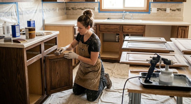 Oak Cabinet Refinishing in Muncie, IN