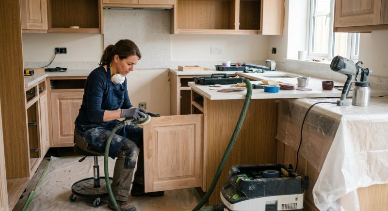 Oak Cabinet Refinishing in Carmel, IN