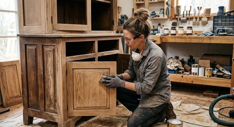 Oak Cabinet Refinishing in Carmel, IN