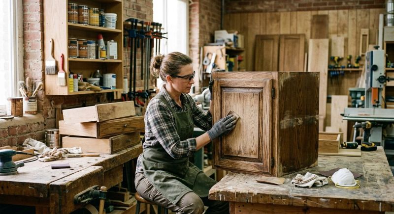 Oak Cabinet Refinishing in Carmel, IN