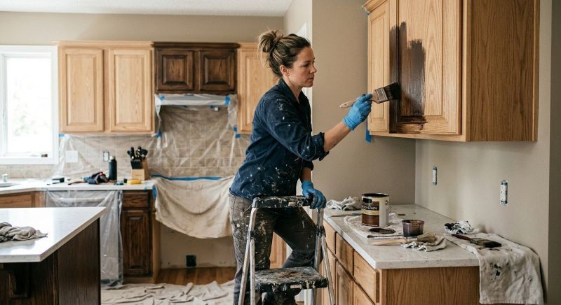Wood Cabinet Staining in Dayton, OH